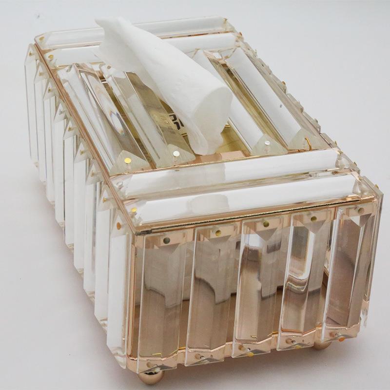 极速2023新i款欧式时尚长条水晶纸巾盒家用简约摆件纸巾盒创意纸