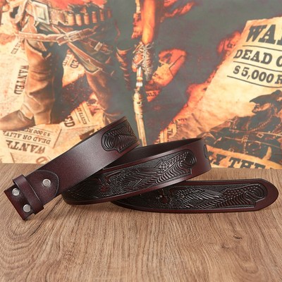 极速Western denim print replacement leather pPattern belt me