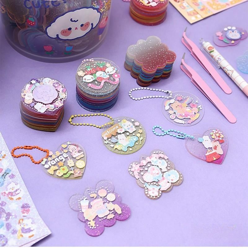 极速有两个桶!咕卡套装手账贴纸儿童女孩串珠O手錬diy手工卡通咕