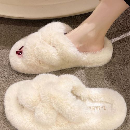 极速日本毛毛拖鞋女春秋款厚底毛网红G鞋冬外穿毛拖时尚家居毛绒