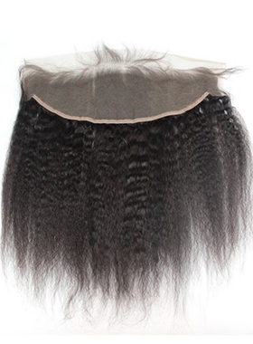 极速Alipretty Kinky Straight Frontal HumanN Hair Closure 13x