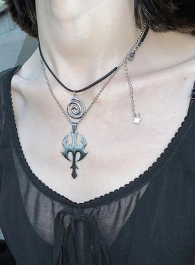 极速spiral pendalnt necklace Y2K Fairycore Grunge Leather co