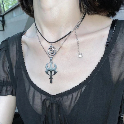 极速spiral pendalnt necklace Y2K Fairycore Grunge Leather co
