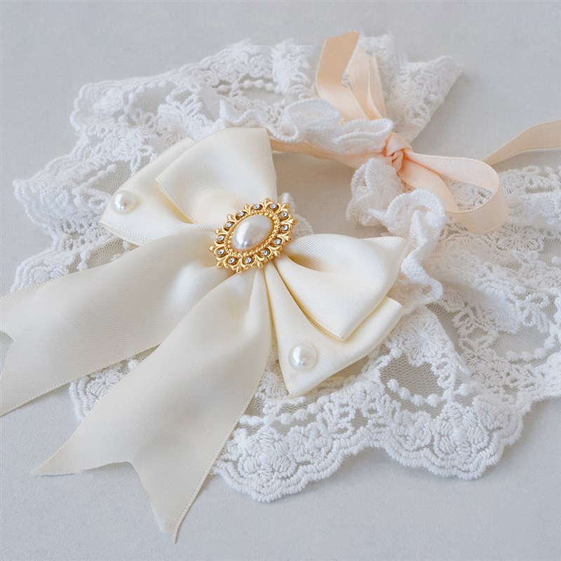 极速白色蕾丝宠物小m猫咪围脖结婚领结小狗狗蝴蝶结项圈拍照公主