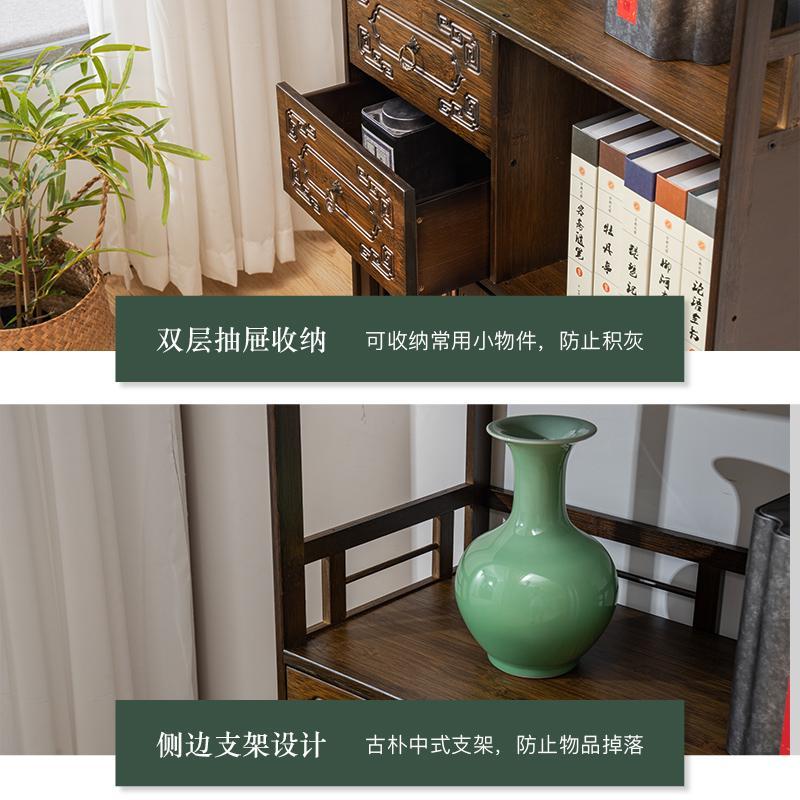 极速新中式博古架餐柜隔断茶台边架茶叶柜置物架摆U放简约小型多