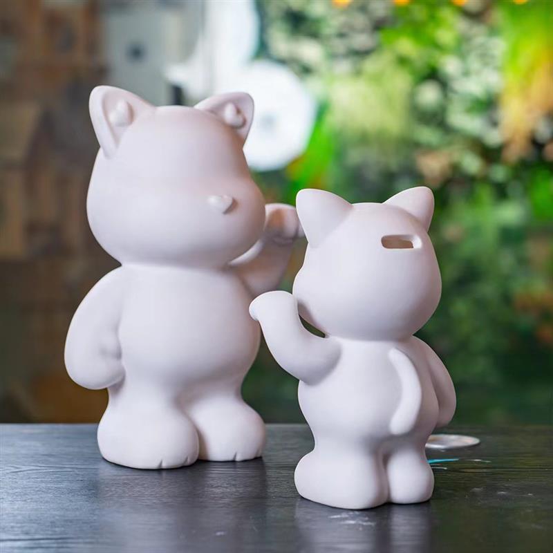 极速2023新款流体猫白胚流体树脂DIY招L财猫专用富贵猫新品福福猫