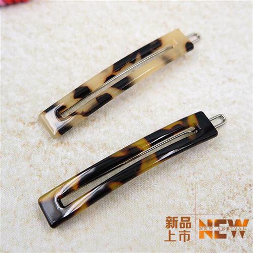 极速发夹b韩国简约豹纹小号一字夹青蛙扣卡子韩版碎发卡浏海夹边