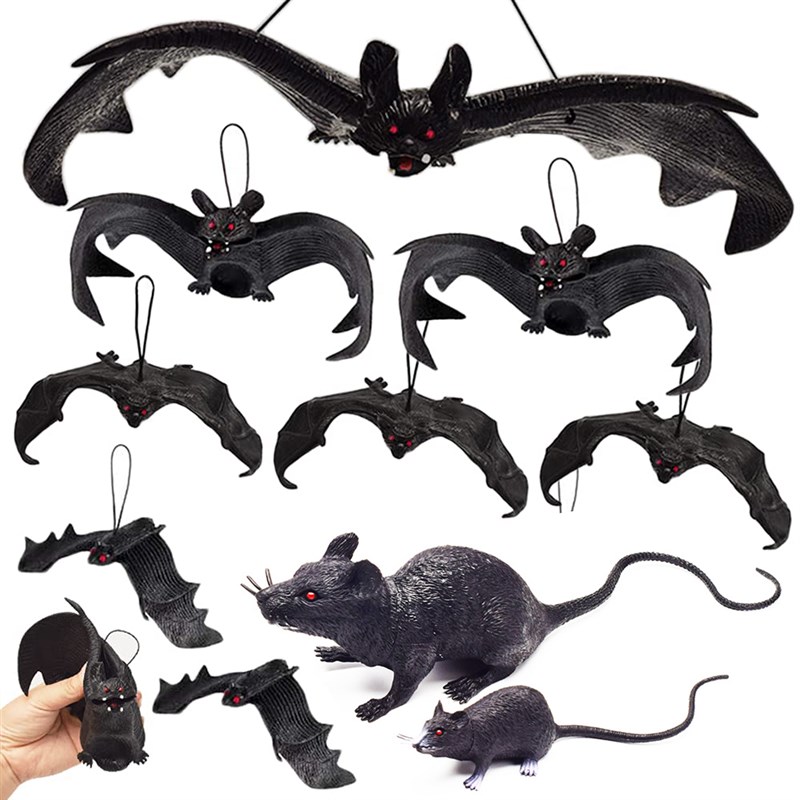 极速Haalloween Hanging Vampire Bats,Realistic Fake Rubber Ba