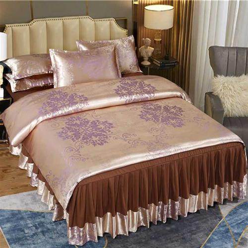 极速欧式提花四件套1.5m1.8米2C.0床上用品婚庆被套床单双人床裙4