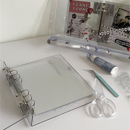 极速压克力手账本透明活页夹pc相簿pvc透卡diyO笔记本ins简约a4拼