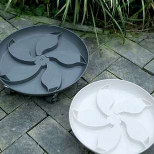 极速透气移动花盆托盘万向轮圆形塑料滚轮底盘大号接Y水盘帮手带