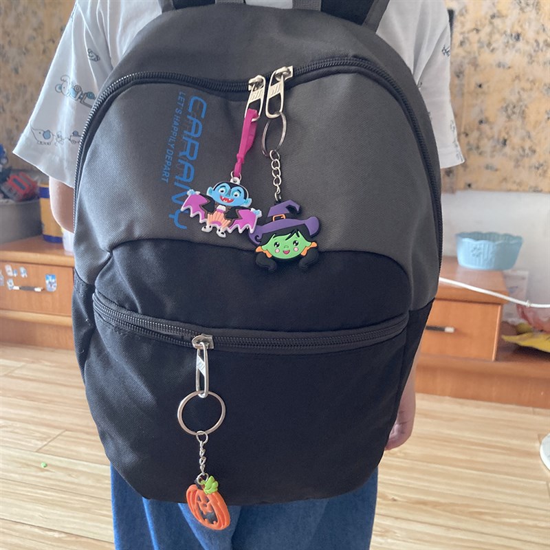 极速8pcs/Pack Halloween Keychain Cute Pumpkin Black CYat Sta