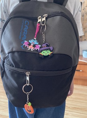 极速8pcs/Pack Halloween Keychain Cute Pumpkin Black CYat Sta