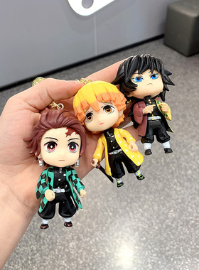极速10CM Figurine Demons Slayer Keycha Anime Doll Tanjiro Ne