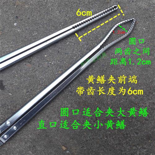 极速螃蟹夹子钳子赶海泥鳅加长黄鳝D夹不锈钢圆口鳝鱼钳龙虾钳鱼