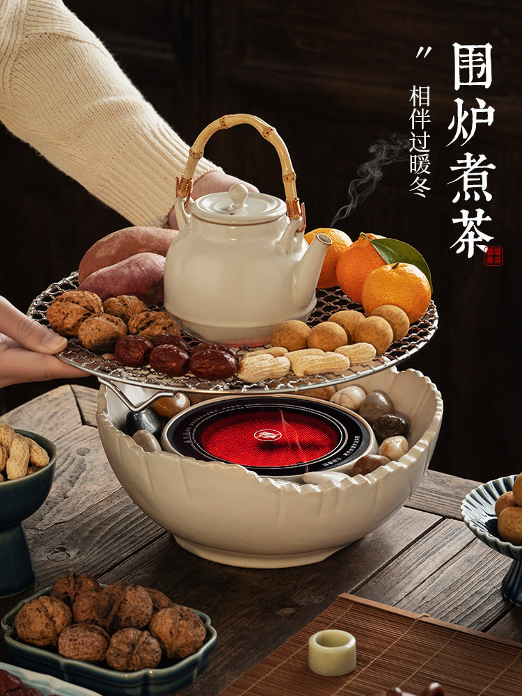 家用围炉煮茶电陶炉汝窑套装