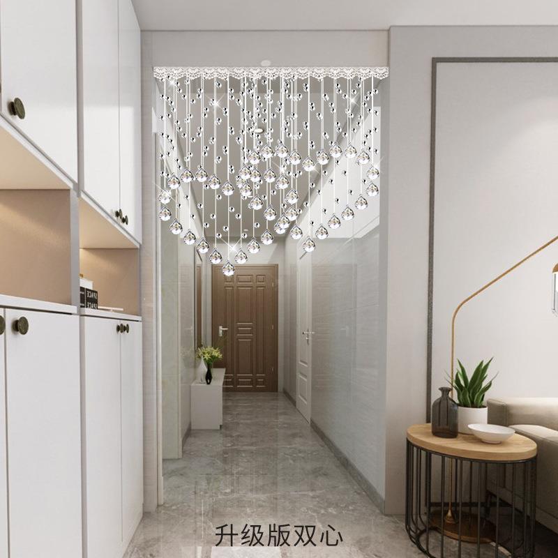 水晶珠帘隔断帘心形新款客厅餐厅过道卧室装饰帘子家用挂帘免新品