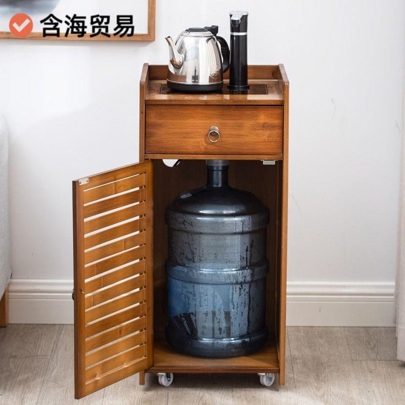 移动小茶几家用实木茶台边柜烧水壶一体泡茶桌茶水柜茶具置物架子