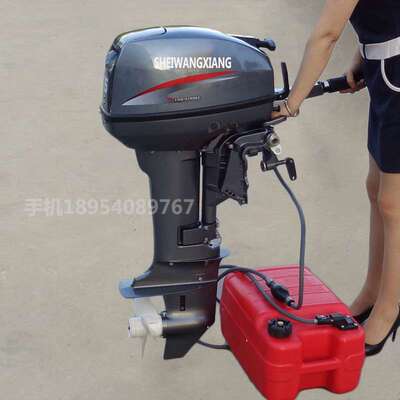 仁化县救生艇舷外机 玻璃钢船挂机 养殖船汽油挂桨机船尾机图片
