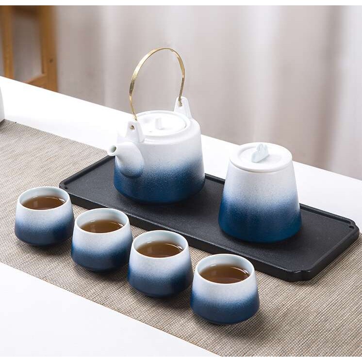 陆宝日式渐变茶具套装陶瓷创意现代简约功夫家用泡茶茶杯