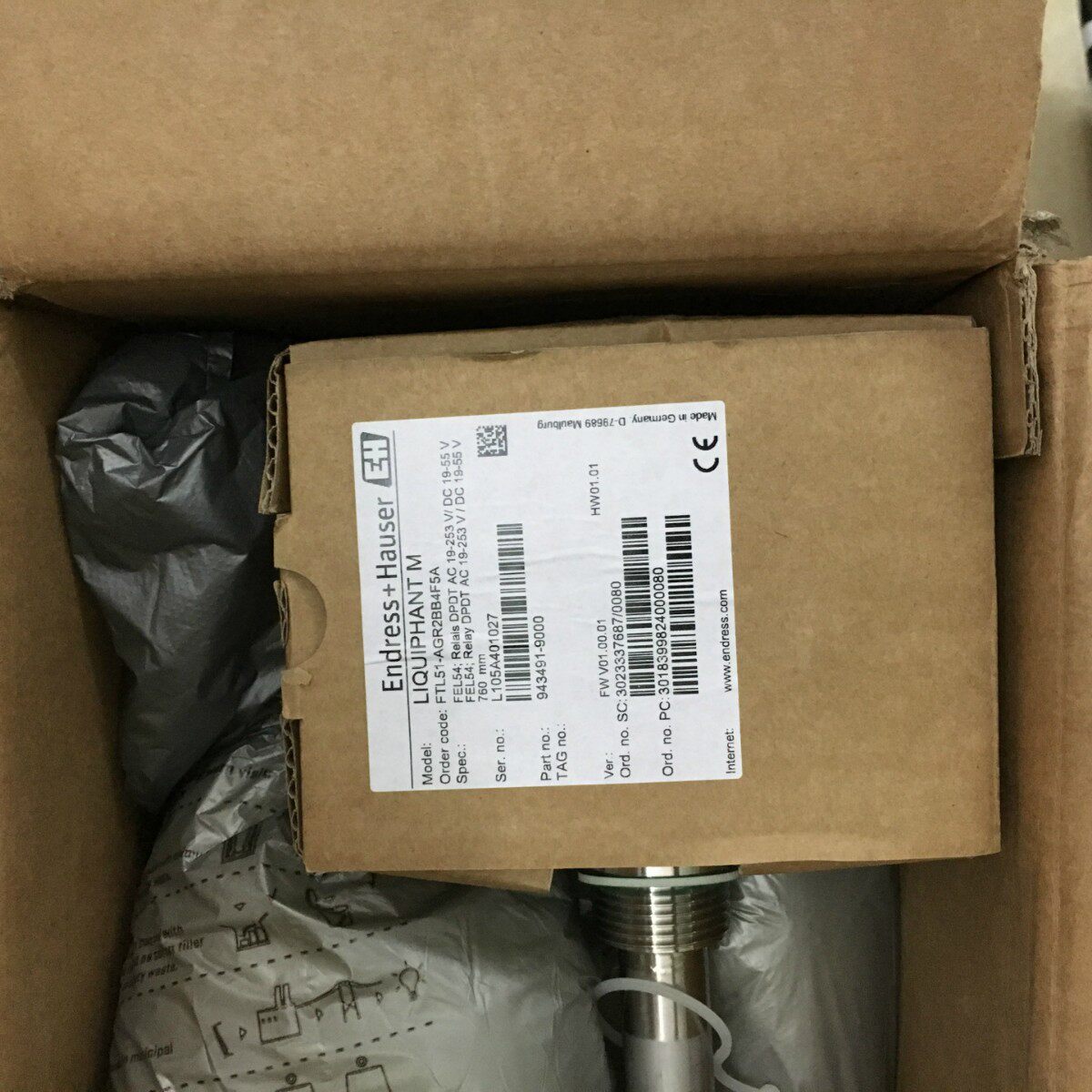 E+H流量开关FTL51-AGR2BB4F5A760MM
