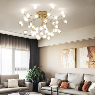 北欧创意餐厅吊灯LED设计师艺术客厅灯吧台后现代萤火虫树枝吊灯