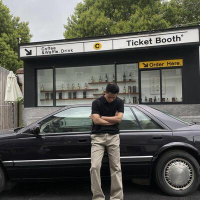 GTAL美式休闲裤立体剪裁水洗做旧春夏纯色直筒刺绣高级感修身长裤