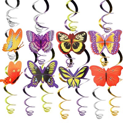 极速60pcsd Butterflies Design Spiral Pendant Birthday Hangin