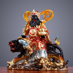 极速武财神赵公明神像骑虎赵公y明赵元帅赵玄坛红虎黑虎财神像招