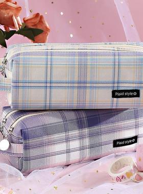 极速6 Colors Simplnicity Canvas Pencil Case Large Capacity B