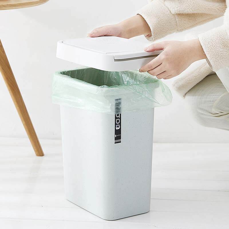 极速北欧手按垃圾桶有盖家用化妆室客厅长方形R翻盖带盖子厕所厨