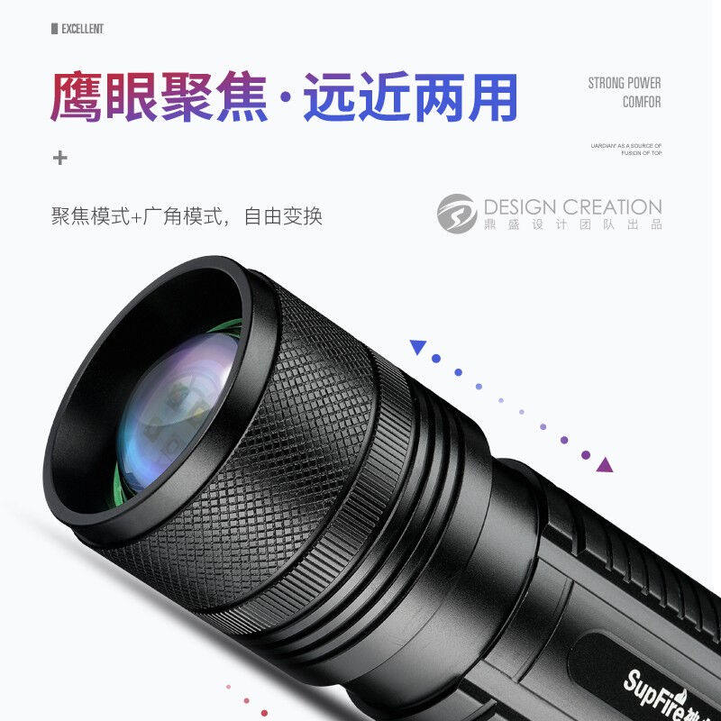 新品【七仓配送-i下单含三脚架】神火(SupFire)GF01夜钓灯蓝光钓