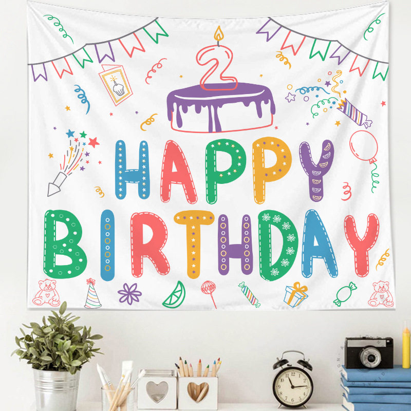 极速Birthday Background Cloth Hanging Cloth Homestay DZecora