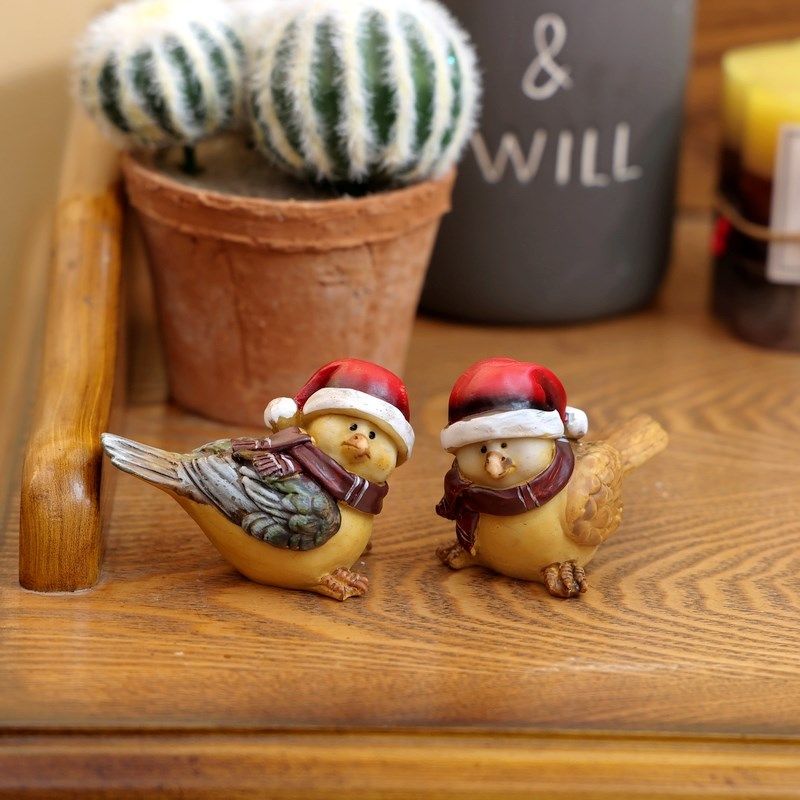 极速乡村风格圣h诞节日装饰圣诞小鸟玄关橱窗客厅圣诞树儿童礼物