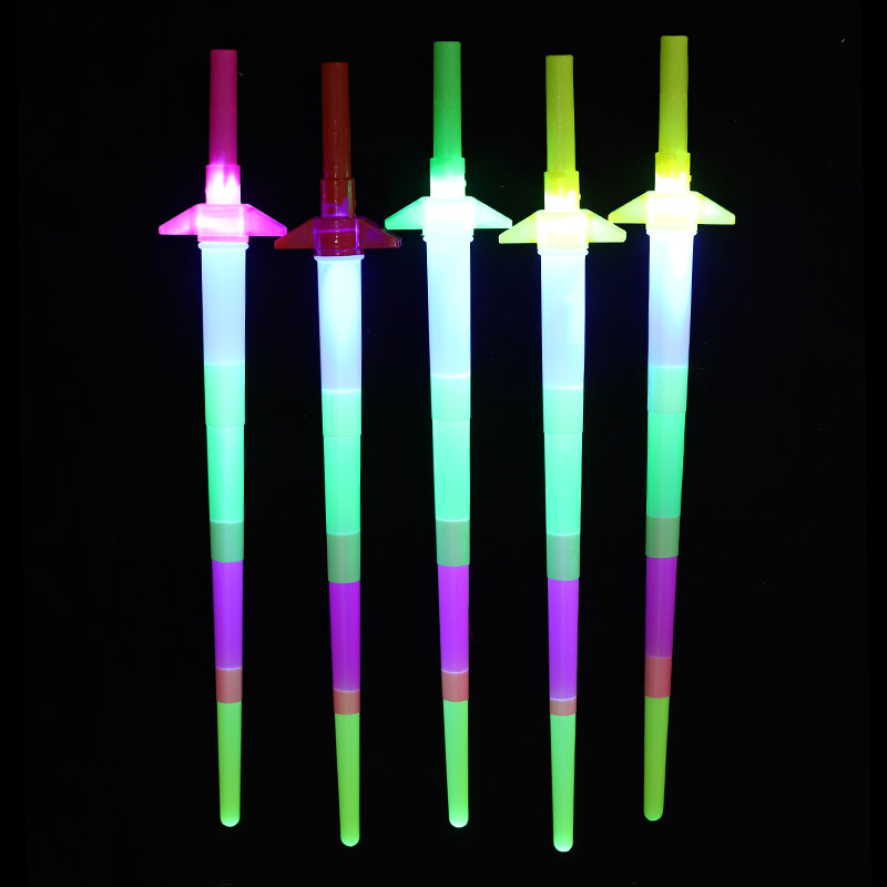 极速莹光彩色棒可伸缩七彩荧光棒定制交通K指挥户外探险a生日晚会