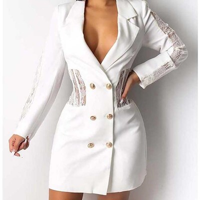 极速Suit collar lace stitchinz business attire of cultivate