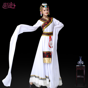 衣服卓玛少数民 藏式 速发蹈族藏藏演出服装 舞蹈服大摆裙舞族舞水袖