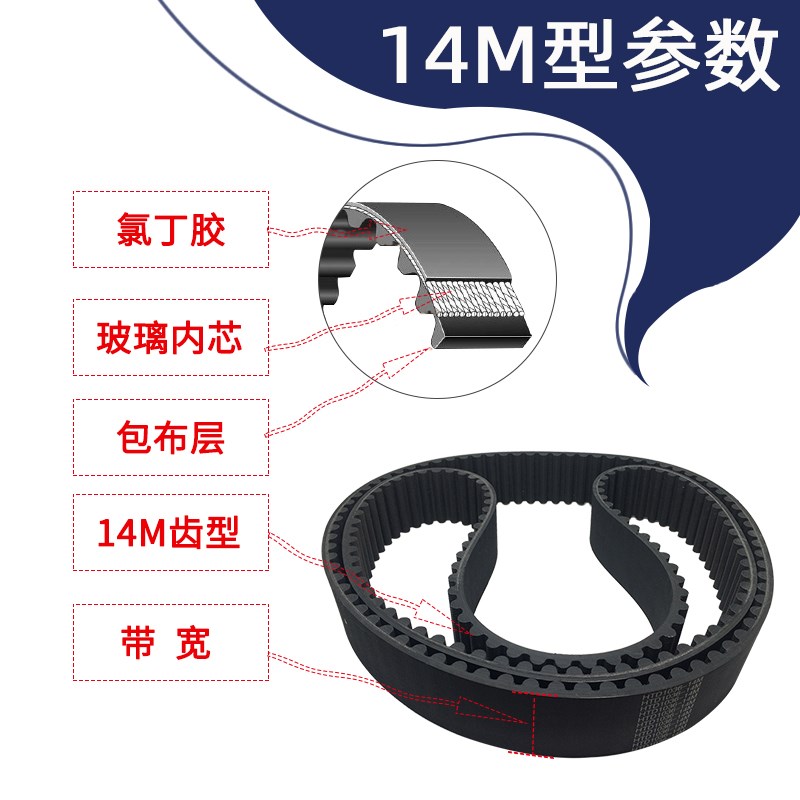 速发橡胶同步带 HTD1750-14M 125齿 同步 传动带 圆弧齿间距=14mm