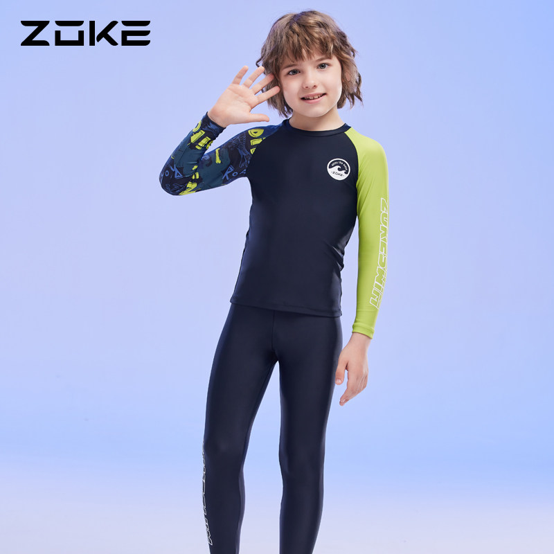 速发儿童保暖男童大浪服长袖长裤防晒zok男e孩泳裤冲童游