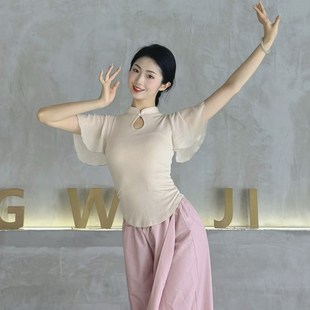 速发古典舞小飞袖 旗袍领舞蹈服集训练功服艺考形体服舞 上衣新中式