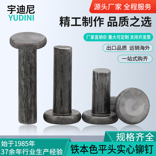 速发铁平头实M铆钉本色铁钉铁击GB10敲打打平铆钉2.5心4M5M6M8