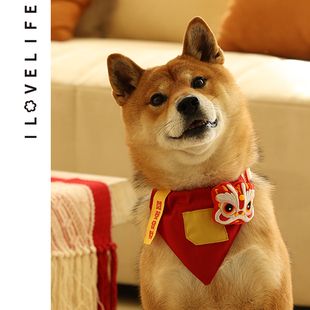 速发猫围咪兜口水巾三角巾红色可爱装饰品衣服项圈猫