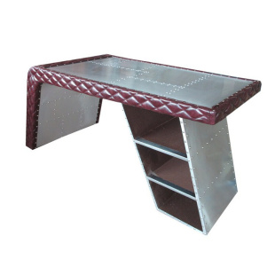 loft工業(yè)風(fēng)復(fù)古創(chuàng)意個性 美式 復(fù)古鋁皮鉚釘老板辦公桌寫字臺電腦桌