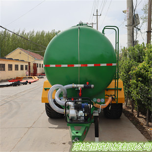 12吨水罐拖车 园林沼渣沼液罐拖车 田地洒水罐车 拖车 水罐挂车