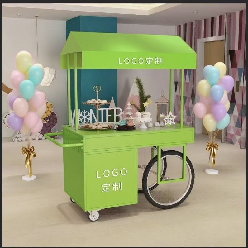 流动移动摆摊餐车市集推车花车售货摊位仿古小吃商业街夜市小推车
