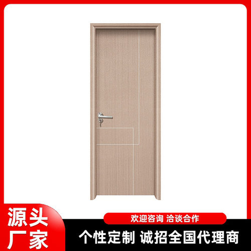 室内复合木门WPC树脂门套装卧室门学校木门防潮防白蚁工程木塑门