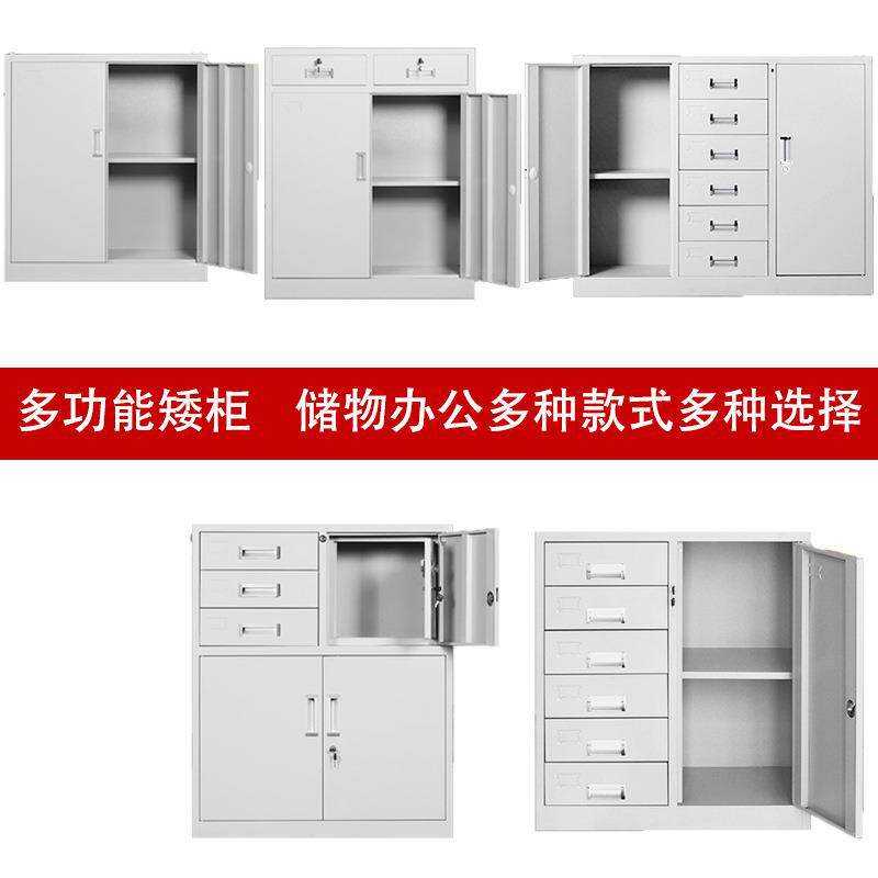 文件柜铁皮柜矮柜办公柜落地档案资料抽屉柜储物柜收纳柜铁柜办公