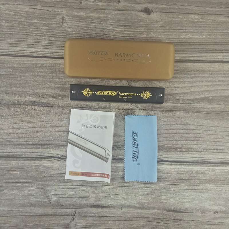东方口琴 EASTTOP东方鼎22孔复音C调口琴 T22K 成人儿童演奏乐器