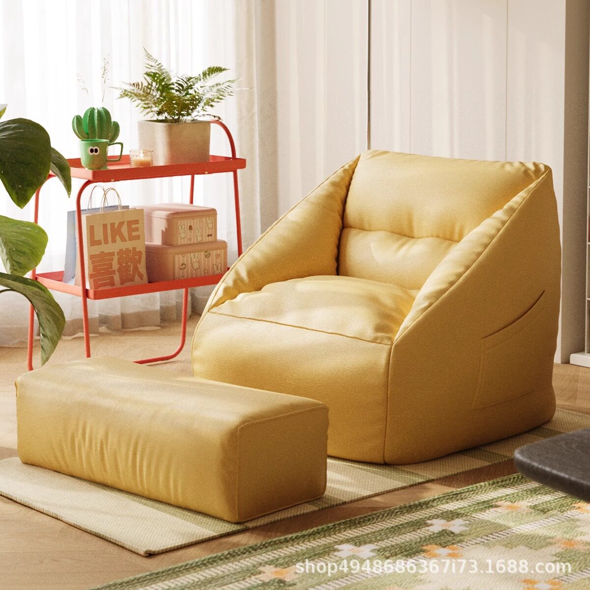 豆袋沙发懒人沙发可躺可卧卧室单人椅休闲读书角榻榻米沙发可拆洗