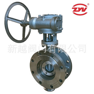 不锈钢蝶阀防腐蜗轮 DN100 金属硬密封高压法兰蝶阀D343W 40P